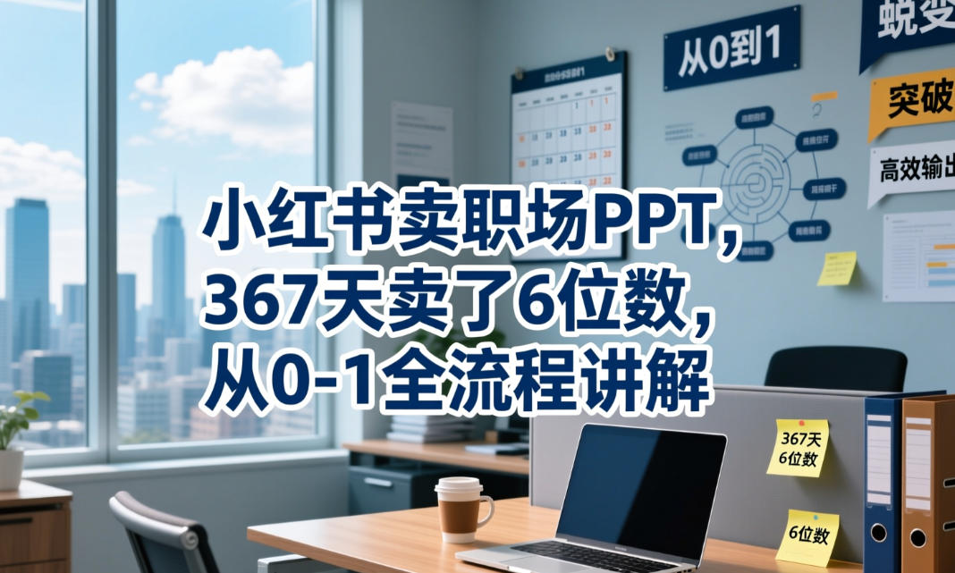 小红书卖职场PPT，367天卖了6位数，从0-1全流程讲解-来聚吧