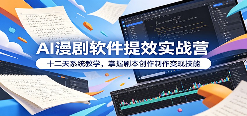 AI漫剧软件提效实战营:十二天系统教学,掌握剧本创作制作变现技能-来聚吧