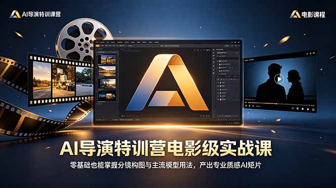 AI导演特训营电影级实战课，零基础也能掌握分镜构图与主流模型用法，产出专业质感AI短片-来聚吧