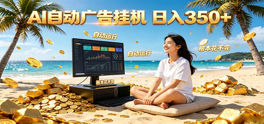 AI自动广告挂机 日入350+ 真正做到躺赚式变现,根本花不完!-来聚吧
