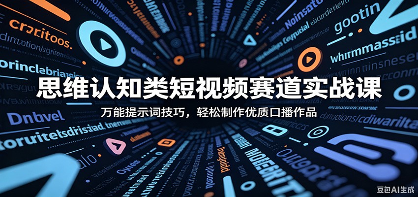 思维认知类短视频赛道实战课:万能提示词技巧,轻松制作优质口播作品-来聚吧