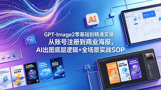 GPT-Image2零基础到精通实操:从账号注册到商业海报,AI出图底层逻辑+全场景实战SOP-来聚吧