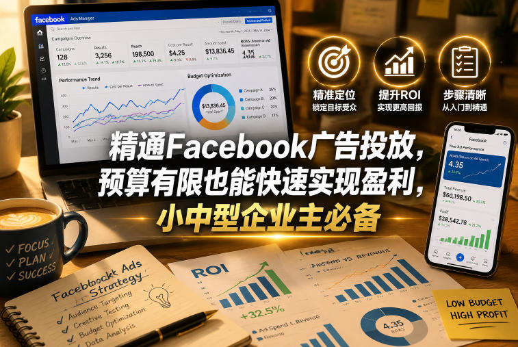 精通Facebook广告投放,预算有限也能快速实现盈利,小中型企业主必备【原创双语字幕】-来聚吧