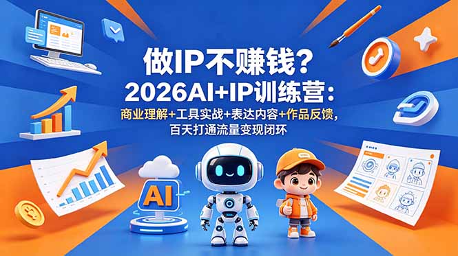 做IP不赚钱?2026AI+IP训练营:商业理解+工具实战+表达内容+作品反馈,百天打通流量变现闭环-来聚吧