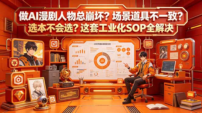 做AI漫剧人物总崩坏?场景道具不一致?选本不会选?这套工业化SOP全解决 (更新-来聚吧