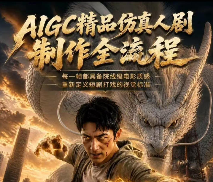 AIGC精品仿真人剧豢龙人全流程制作解析2026，国风仿真人创作+打斗剧情+人设编排，一站式AI短剧入门-来聚吧