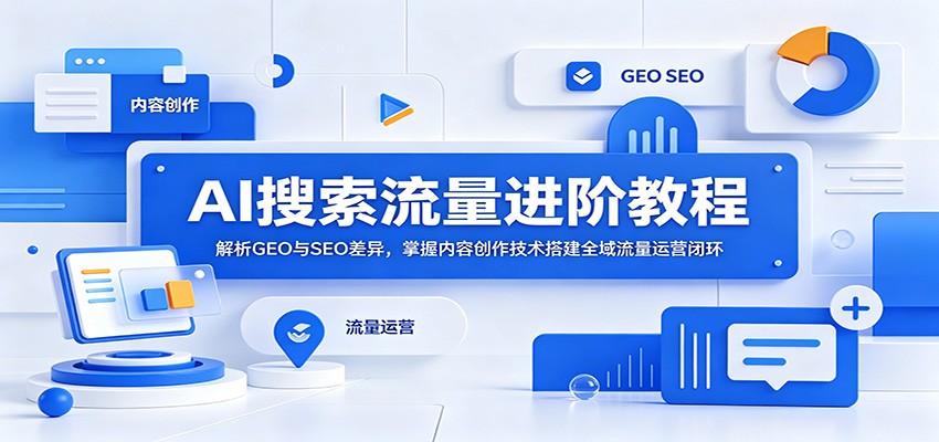 AI搜索流量进阶教程:解析GEO与SEO差异,掌握内容创作技术搭建全域流量运营闭环-来聚吧