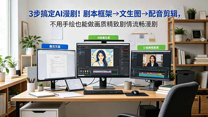 3步搞定AI漫剧！剧本框架→文生图→配音剪辑，不用手绘也能做画质精致剧情流畅漫剧-来聚吧