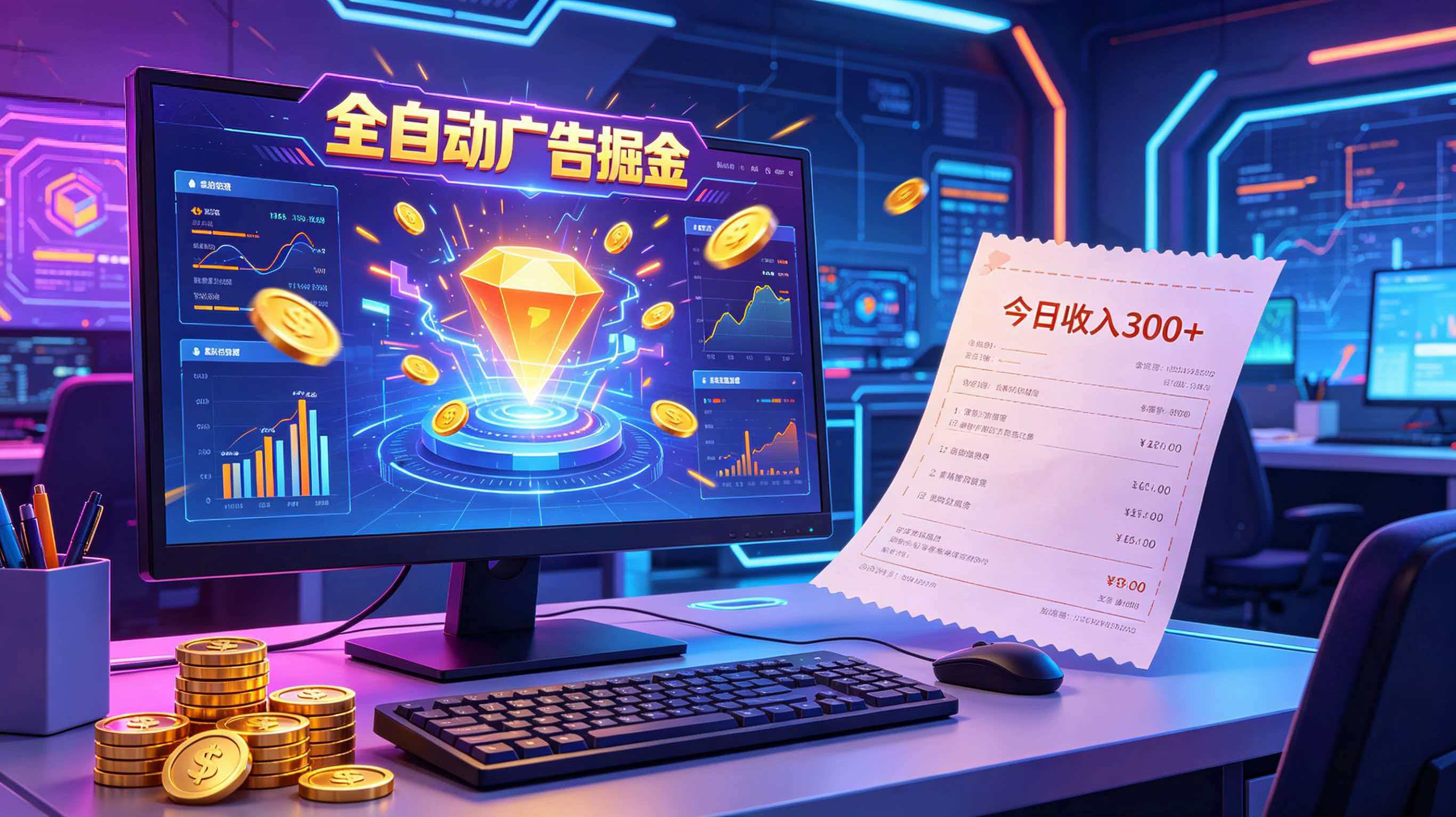 全自动广告掘金,日入300+。全程Ai自动化运行,解放双手,时间自由。收益稳定-来聚吧