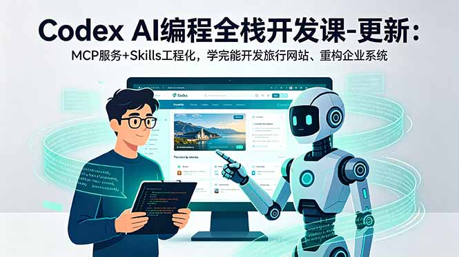 Codex AI编程全栈开发课-更新：MCP服务+Skills工程化，学完能开发旅行网站、重构企业系统-来聚吧