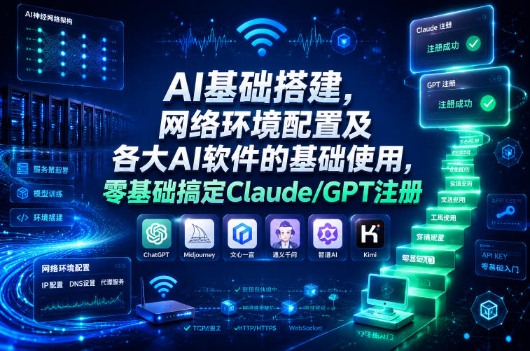 AI基础搭建,网络环境配置及各大AI软件的基础使用,零基础搞定Claude/GPT注册-来聚吧