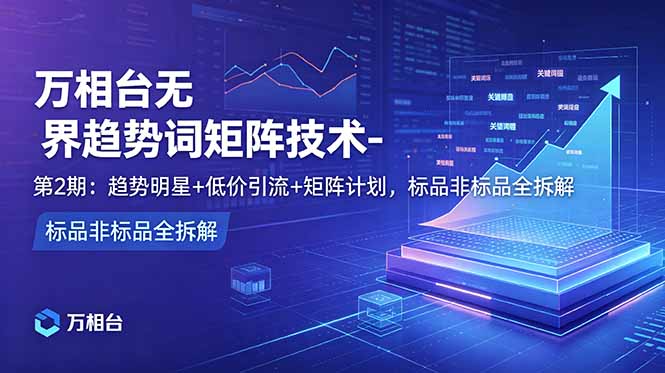 万相台无界趋势词矩阵技术-第2期:趋势明星+低价引流+矩阵计划,标品非标品全拆解-来聚吧