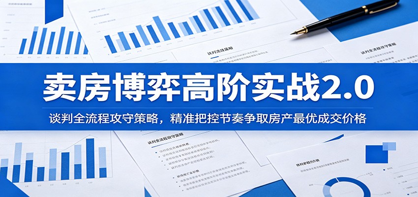 卖房博弈高阶实战2.0:谈判全流程攻守策略,精准把控节奏争取房产最优成交价格-来聚吧