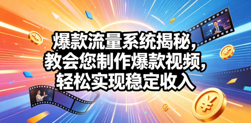 爆款流量系统揭秘,教会您制作爆款视频,轻松实现稳定收入【原创双语字幕】-来聚吧