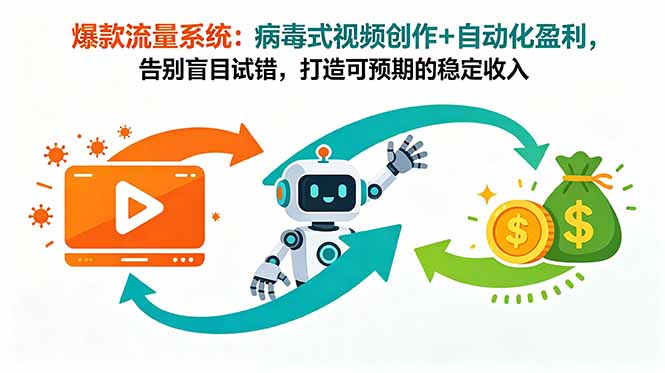 爆款流量系统:病毒式视频创作+自动化盈利,告别盲目试错,打造可预期的稳定收入-来聚吧