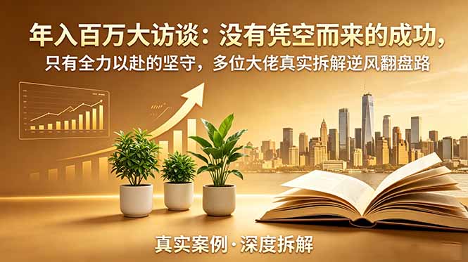 年入百万大访谈-更新:没有凭空而来的成功,只有全力以赴的坚守,多位大佬真实拆解逆风翻盘路-来聚吧