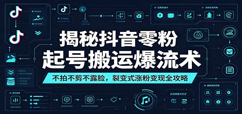 揭秘抖音零粉起号搬运爆流术:不拍不剪不露脸,裂变式涨粉变现全攻略-来聚吧