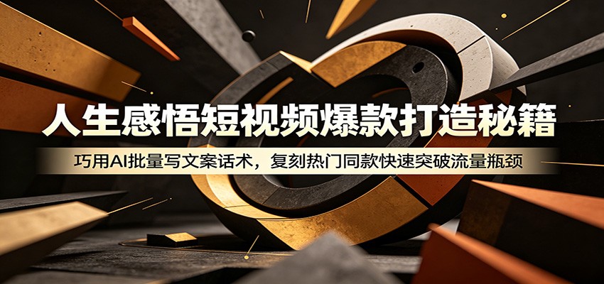 人生感悟短视频爆款打造秘籍:巧用A 批量写文案话术,复刻热门同款快速突破流量瓶颈-来聚吧