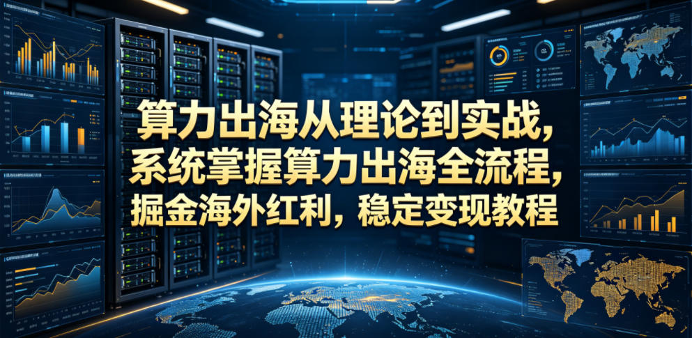 算力出海从理论到实战,系统掌握算力出海全流程,掘金海外红利,稳定变现教程-来聚吧