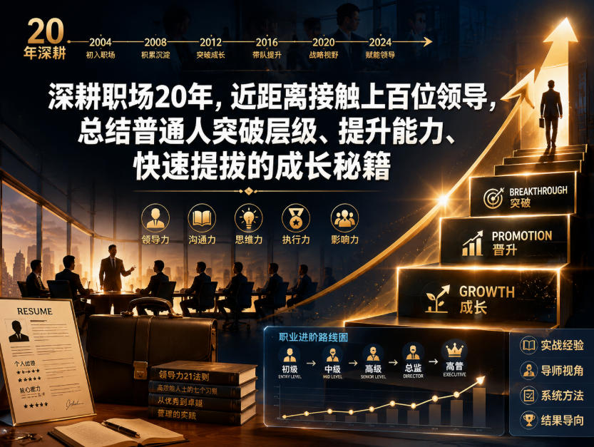 付费文章:深耕职场20年,近距离接触上百位领导,总结普通人突破层级、提升能力、快速提拔的成长秘籍(全网独家干货)-来聚吧