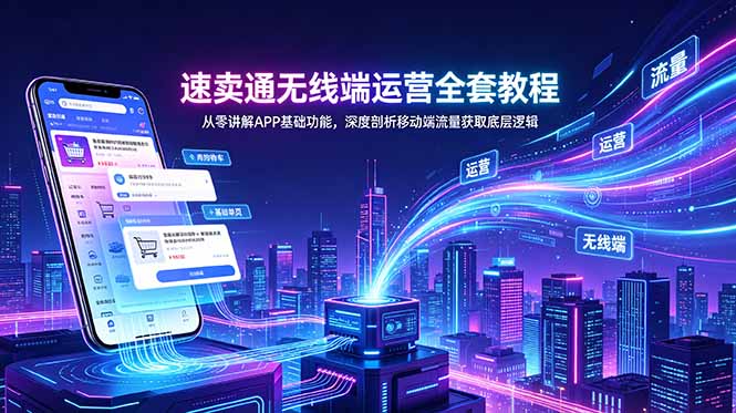 速卖通无线端运营全套教程,从零讲解APP基础功能,深度剖析移动端流量获取底层逻辑-来聚吧