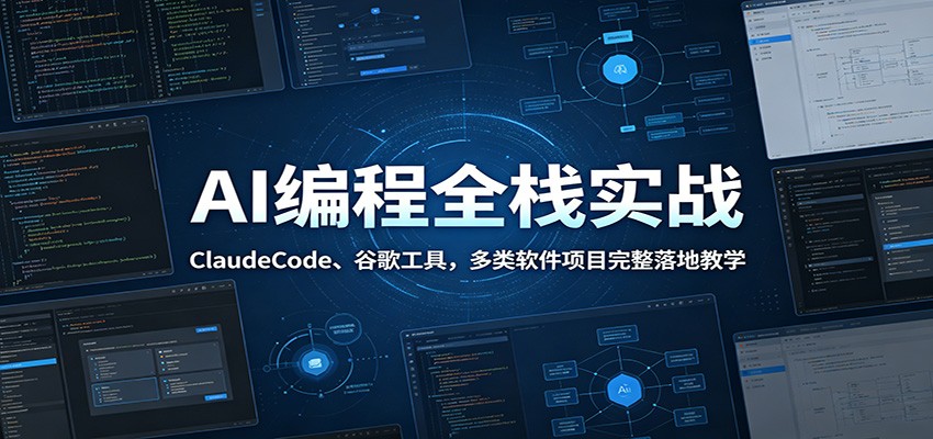 AI编程全栈实战:ClaudeCode、谷歌工具,多类软件项目完整落地教学-来聚吧