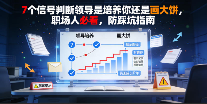 付费文章：7个信号判断领导是培养你还是画大饼，职场人必看，防踩坑指南-来聚吧