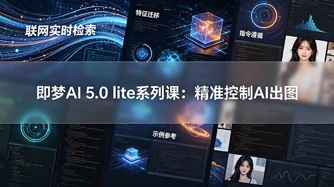 即梦AI 5.0 lite实战课:联网实时检索+特征迁移+指令遵循+示例参考,精准控制AI出图-来聚吧