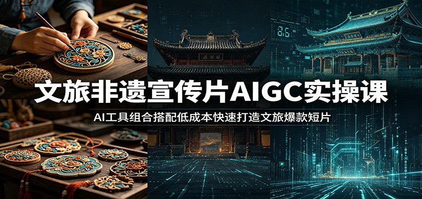 文旅非遗宣传片AIGC实操课：AI工具组合搭配低成本快速打造文旅爆款短片-来聚吧