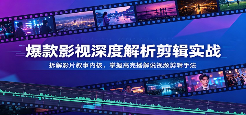 爆款影视深度解析剪辑实战:拆解影片叙事内核,掌握高完播解说视频剪辑手法-来聚吧