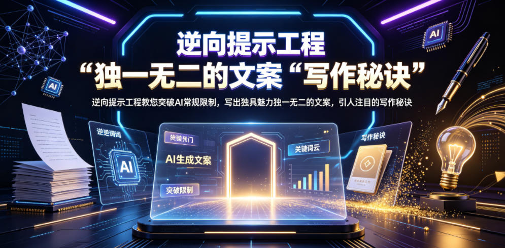 逆向提示工程教您突破AI常规限制,写出独具魅力独一无二的文案,引人注目的写作秘诀【原创双语字幕】-来聚吧