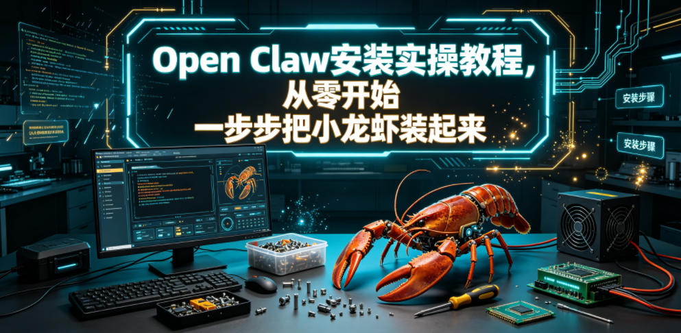 Open Claw安装实操教程,从零开始一步步一步步把小龙虾装起来-来聚吧