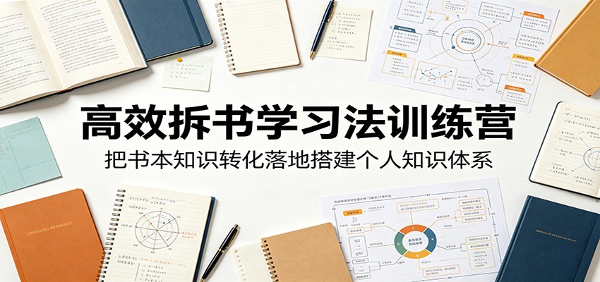 高效拆书学习法训练营,把书本知识转化落地搭建个人知识体系-来聚吧