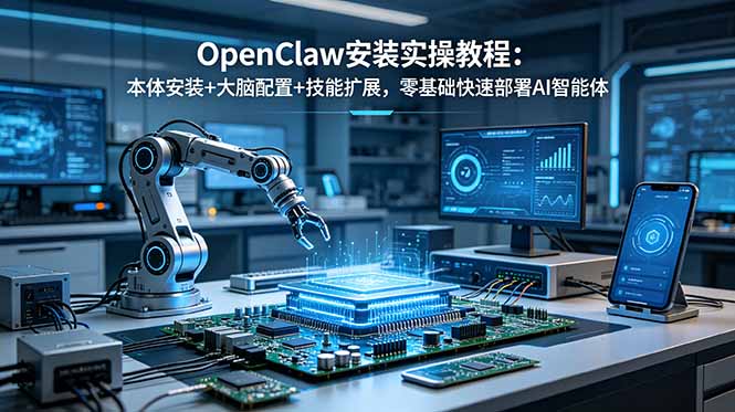 OpenClaw安装实操教程:本体安装+大脑配置+技能扩展,零基础快速部署AI智能体-来聚吧