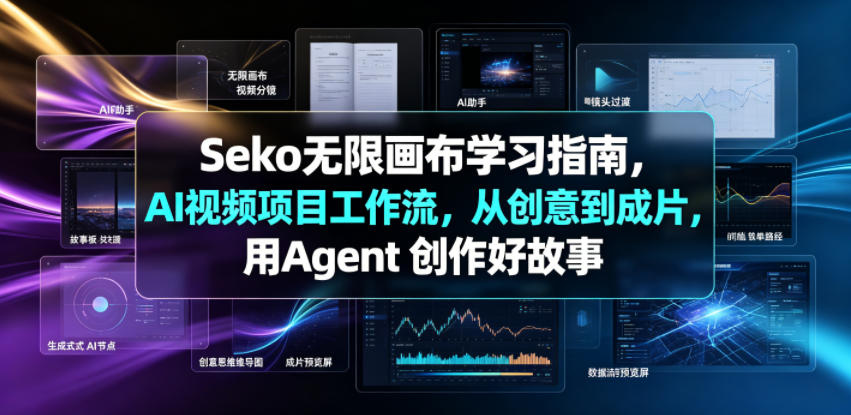 Seko无限画布学习指南,AI视频项目工作流,从创意到成片,用Agent 创作好故事-来聚吧