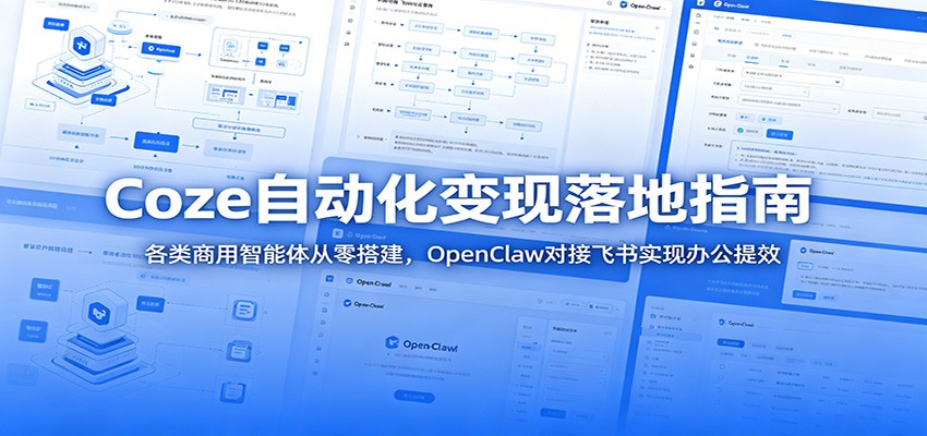 Coze自动化变现落地指南:各类商用智能体从零搭建,OpenClaw对接飞书实现办公提效-来聚吧
