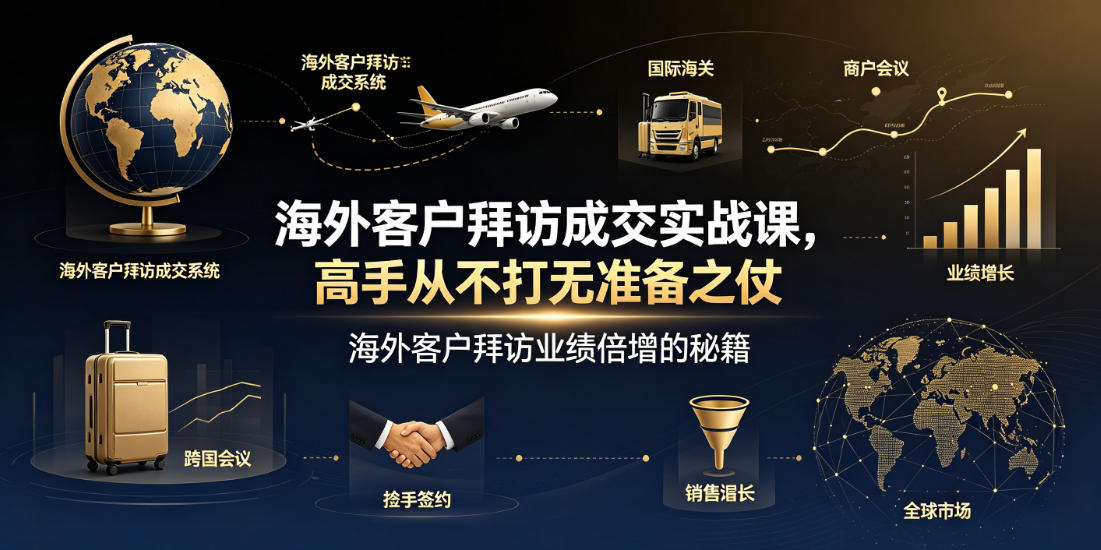 海外客户拜访成交实战课,高手从不打无准备之仗,海外客户拜访业绩倍增的秘籍-来聚吧