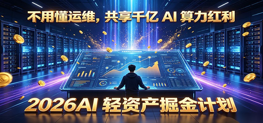 不用懂运维,共享千亿 AI 算力红利,2026AI 轻资产掘金计划-来聚吧