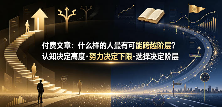 付费文章:什么样的人最有可能跨越阶层?认知决定高度·努力决定下限·选择决定阶层-来聚吧