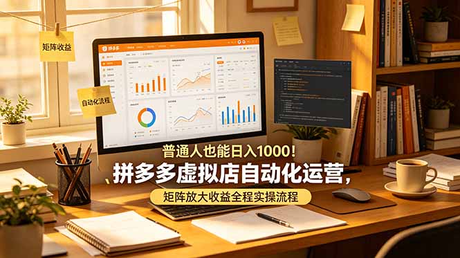 普通人也能日入 1000!拼多多虚拟店自动化运营,矩阵放大收益全程实操流程-来聚吧