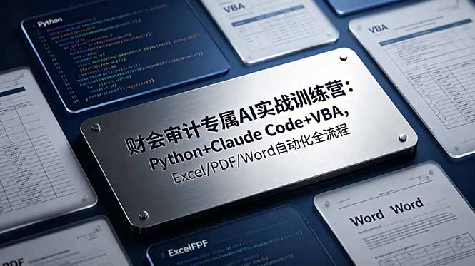 财会审计专属 AI实战训练营:Python+Claude Code+VBA,Excel/PDF/Word自动化全流程-来聚吧