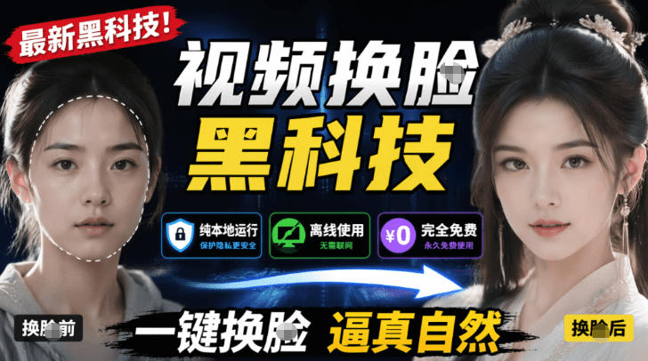 AI人工智能如此夸张?一键视频换Lian黑科技,纯本地离线运行,本地视频换Lian娱乐工具,AI FaceSwap-来聚吧