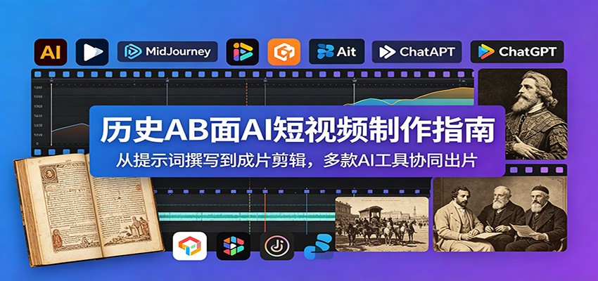 历史AB面AI短视频制作指南:从提示词撰写到成片剪辑,多款AI工具协同出片-来聚吧