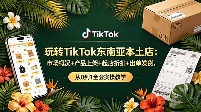 玩转TikTok东南亚本土店：市场概况+产品上架+起店折扣+出单发货，从0到1全套实操教学-来聚吧