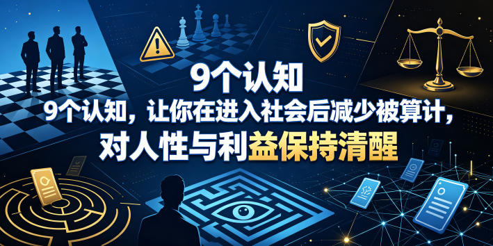 付费文章：9个认知，让你在进入社会后减少被算计，对人性与利益保持清醒-来聚吧