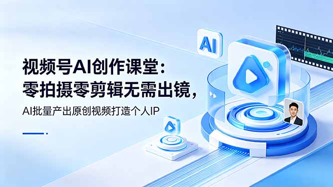 视频号AI创作课堂：零拍摄零剪辑无需出镜，AI批量产出原创视频打造个人IP-来聚吧