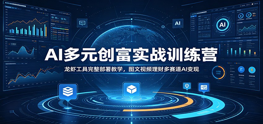 AI多元创富实战训练营：龙虾工具完整部署教学，图文视频理财多赛道AI变现-来聚吧