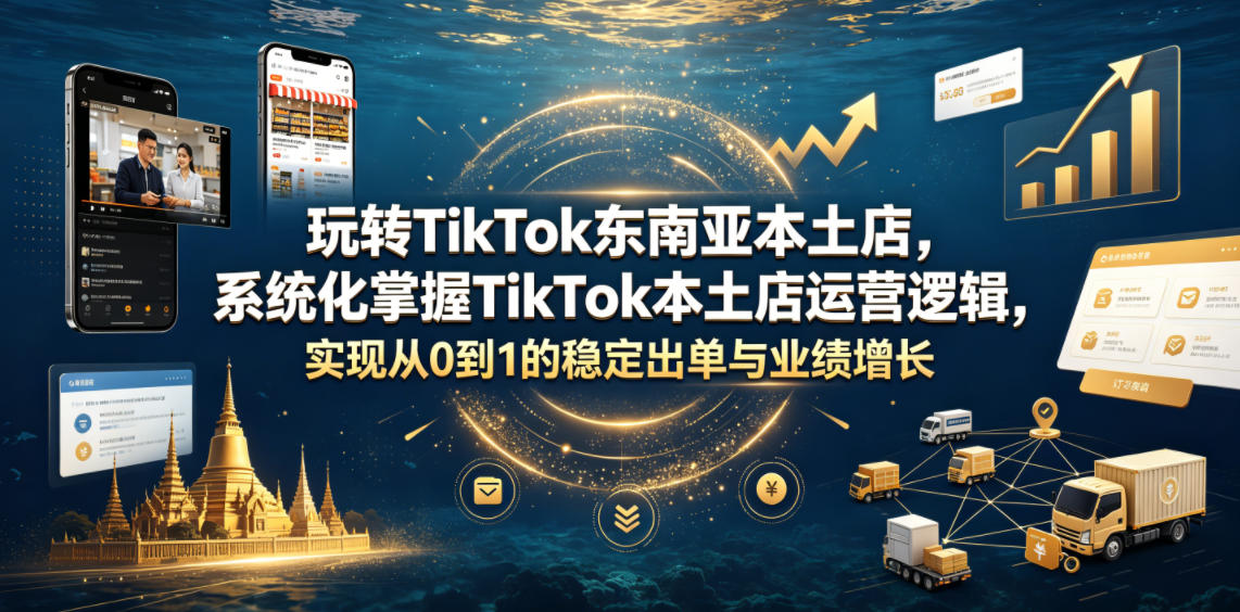 玩转TikTok东南亚本土店，系统化掌握TikTok本土店运营逻辑，实现从0到1的稳定出单与业绩增长-来聚吧