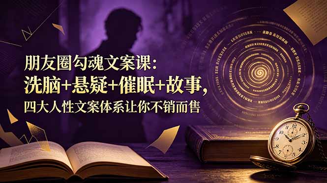 朋友圈勾魂文案课：洗脑+悬疑+催眠+故事，四大人性文案体系让你不销而售-来聚吧