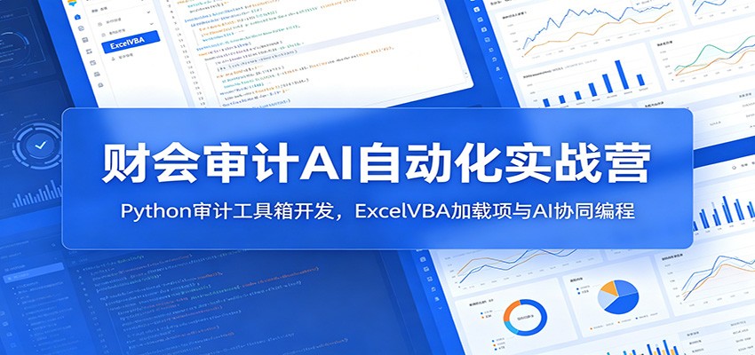 财会审计AI自动化实战营：Python审计工具箱开发，ExcelVBA加载项与AI协同编程-来聚吧